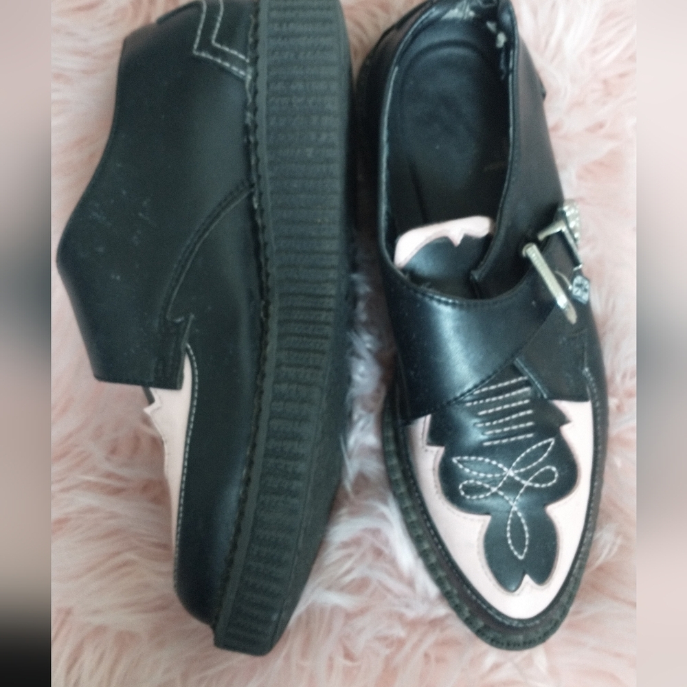T.U.K Y2K Platform Western Stylish Black and Pink Women's Shoes 6 - Picture 6 of 13